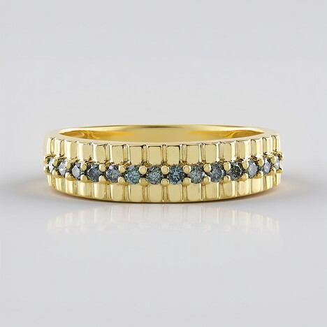 Bague en argent et Diamant I3 bleu ciel