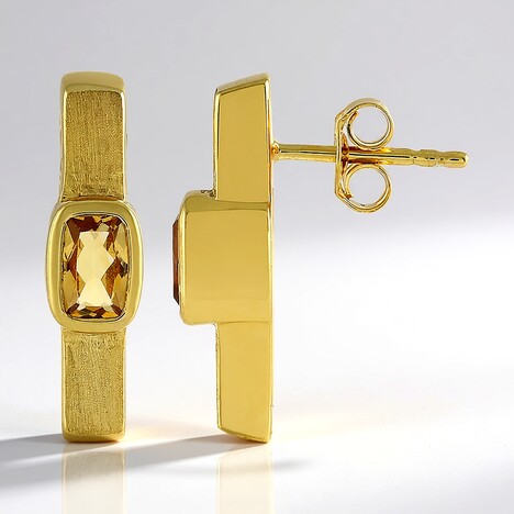 Orecchini in argento con Citrino (MONOSONO COLLECTION)