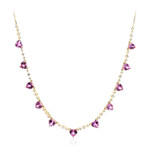 Pinkfarbener Saphir-Goldcollier (CIRARI)
