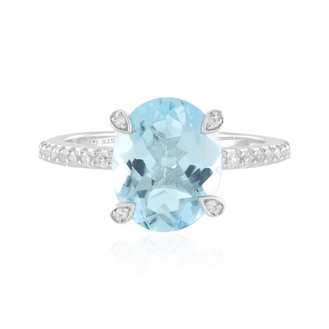 Himmelblauer Topas-Silberring