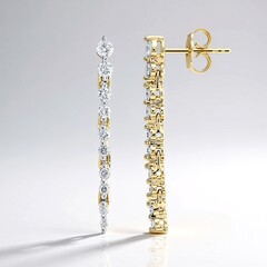 VS1 (G) Diamond Silver Earrings