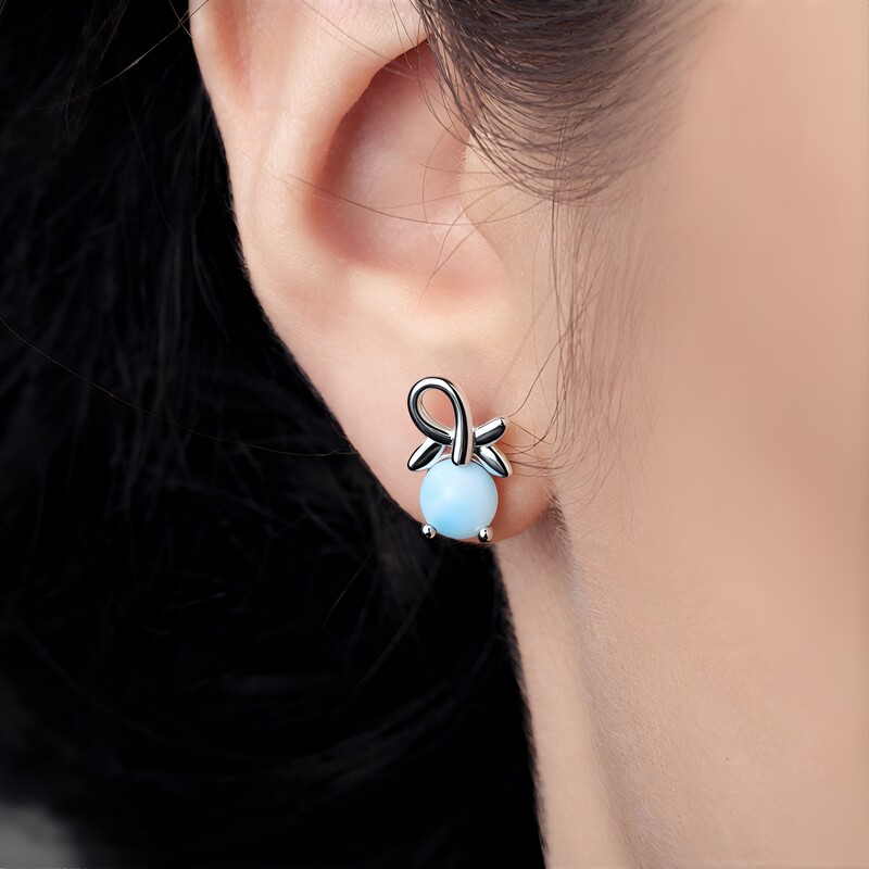 Larimar-Silberohrringe