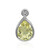 Pendentif en argent et Citrine jaune citron