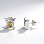 Orecchini in argento con Diamante Giallo I3