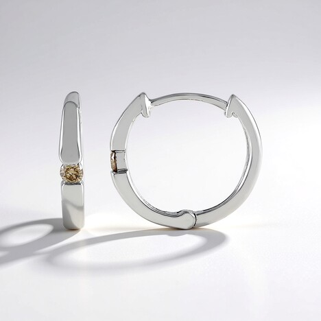 Orecchini in argento con Diamante Champagne I2