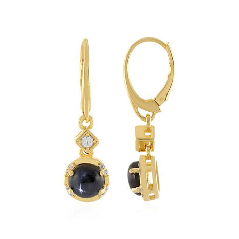 Orecchini in argento con Diopside Stellato d'India