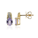 Boucles d'oreilles en or et Tanzanite parme