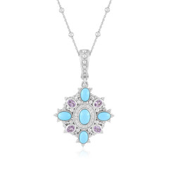 Collar en plata con Turquesa bella durmiente