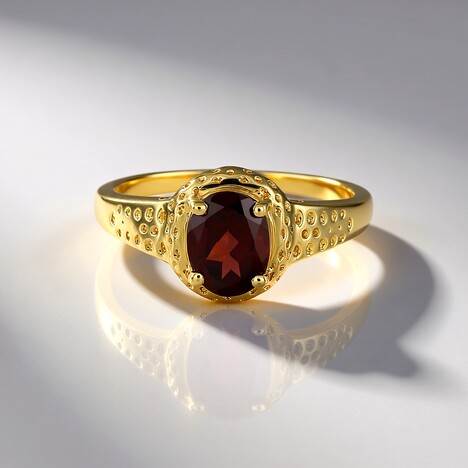 Anello in argento con Granato Mozambico