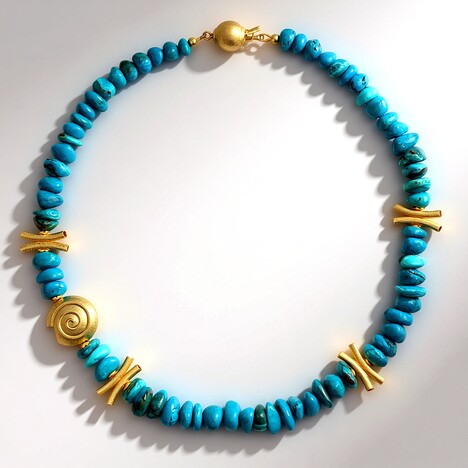 Collana in argento con Opale Atacama Blu