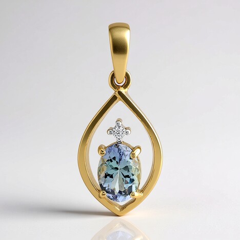 Ciondolo in oro con Tanzanite Verde (non riscaldata)