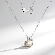 Collana in argento con Perla d'Acqua Dolce Bianca