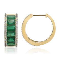 Boucles d'oreilles en or et Emeraude de Zambie