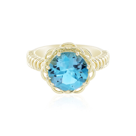 Anillo en oro con Topacio azul suizo (Ornaments by de Melo)