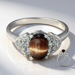 Anello in argento con Occhio di Tigre Rosso