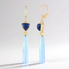 Orecchini in argento con Calcedonio Blu