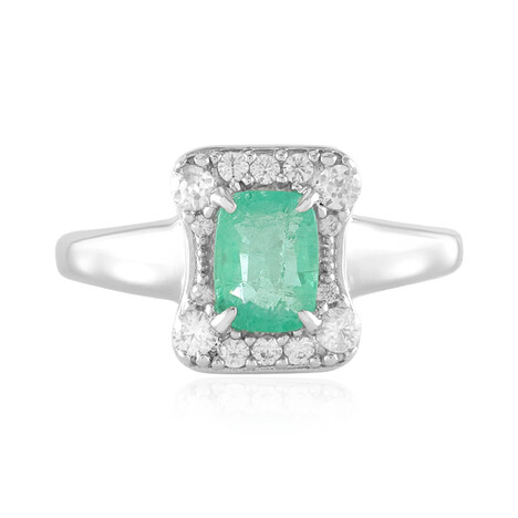 Russischer Smaragd-Silberring (Adela Silber)