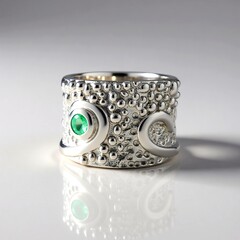 Anello in argento con Smeraldo Colombiano