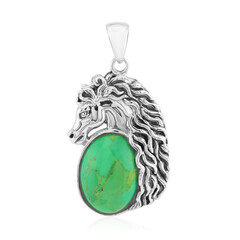Zilveren hanger met een Groene Kingman Mohave Turkoois (Faszination Türkis)
