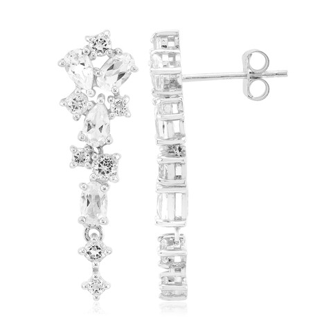 Orecchini in argento con Topazio Bianco