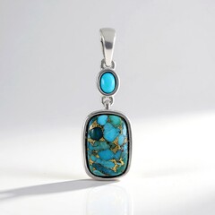Ciondolo in argento con Turchese Ramato Blu Mohave (Faszination Türkis)