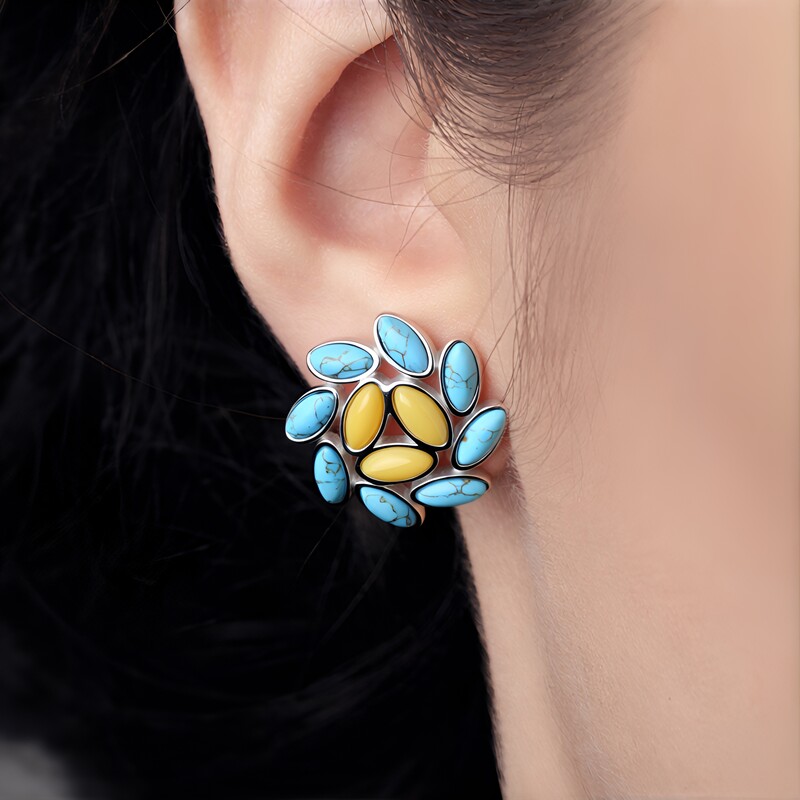 Edelstein-Silberohrringe (dagen)