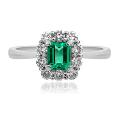 Platinaen ring met een AAA Zambia smaragd (CIRARI)