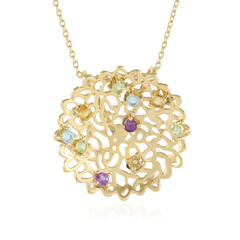 Zilveren halsketting met Zwitsers-blauwe topaasstenen