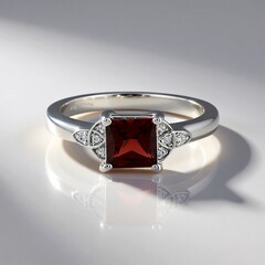 Anello in argento con Granato d’India