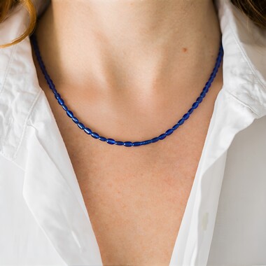 Collana in argento con Cianite del Nepal