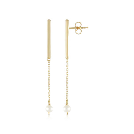 Weiße Süßwasserzuchtperlen-Silberohrringe