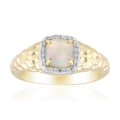 Brasilianischer Weißer Opal-Goldring