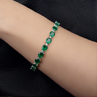 Bracciale in argento con Smeraldo Zambia