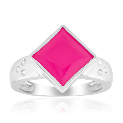 Himbeer-Chalzedon-Silberring