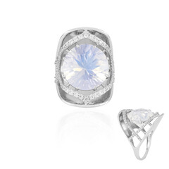 Anillo en plata con Cuarzo azul lunar