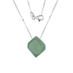 Grüner Aventurin-Silberhalskette