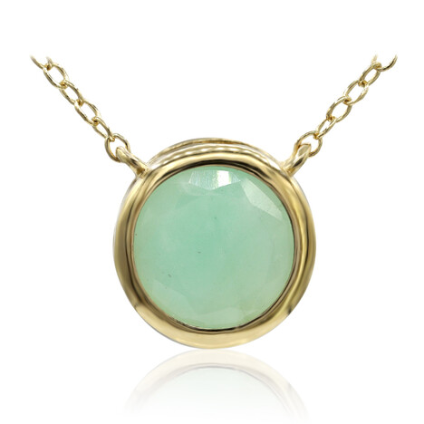 Zilveren halsketting met een smaragd