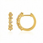 Gouden oorbellen met I2 Bruine Diamanten