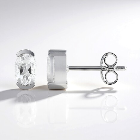 Orecchini in argento con Topazio Bianco