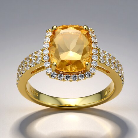 Anello in argento con Citrino (Adela Silber)