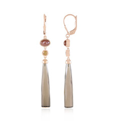 Boucles d'oreilles en argent et Quartz fumé