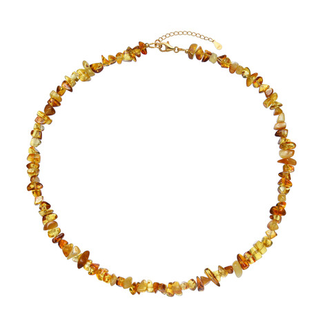 Collar en plata con Ámbar báltico cognac