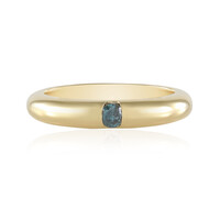 Blauer I2 Brillant-Silberring
