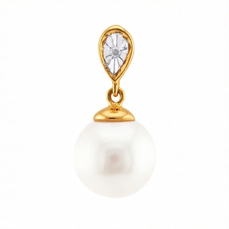 9K White Freshwater Pearl Gold Pendant (TPC)