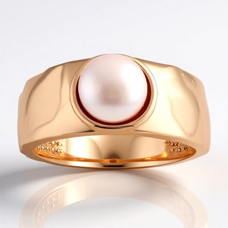 Anello in argento con Perla d'Acqua Dolce Rosa