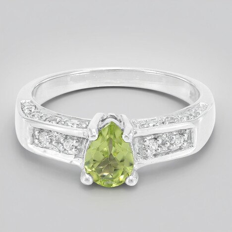 Bague en argent et Péridot de Mandchourie