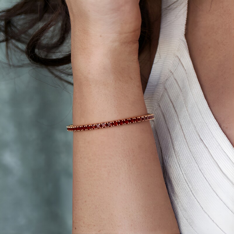 Brazalete en plata con Zircón rosado