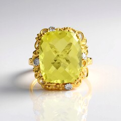 Anello in argento con Quarzo Ouro Verde