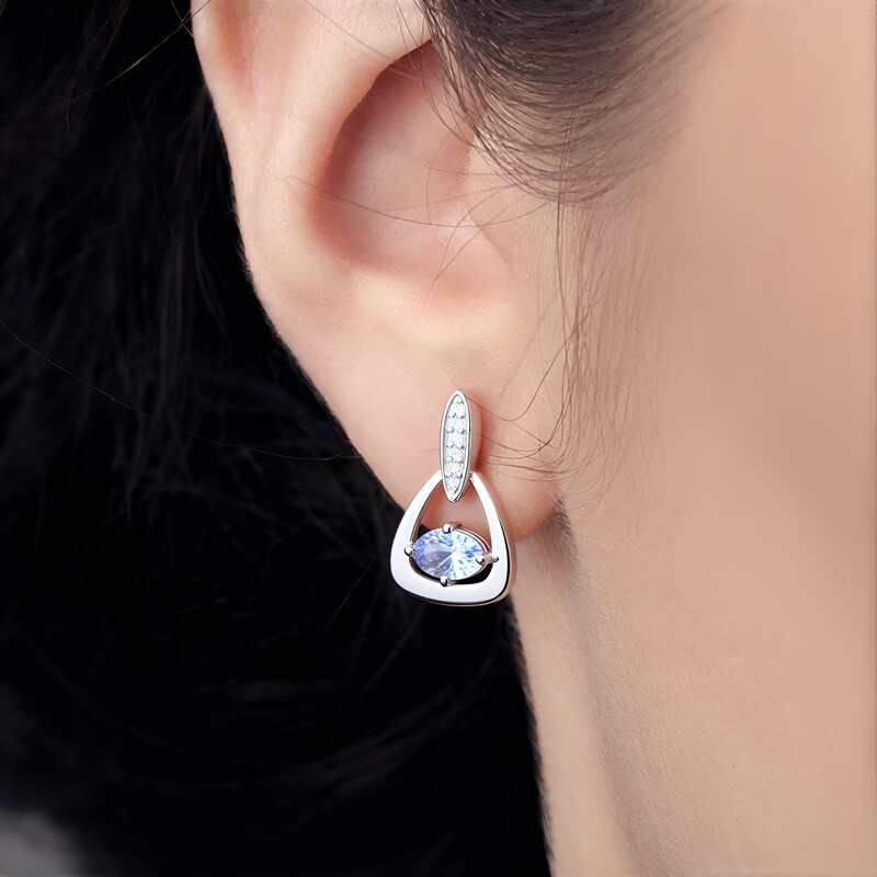 Pendientes en plata con Tanzanita sin calentar (Pallanova)