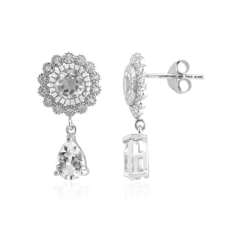 Orecchini in argento con Topazio Bianco